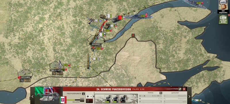 Italian thrust with heavy land units