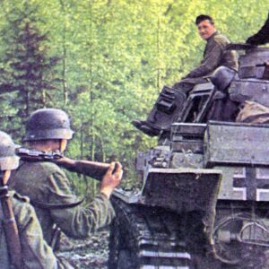 German Panzer grenadiers with a tank