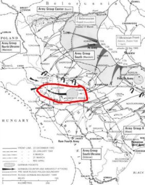 map situation of Army Group South early 1944
