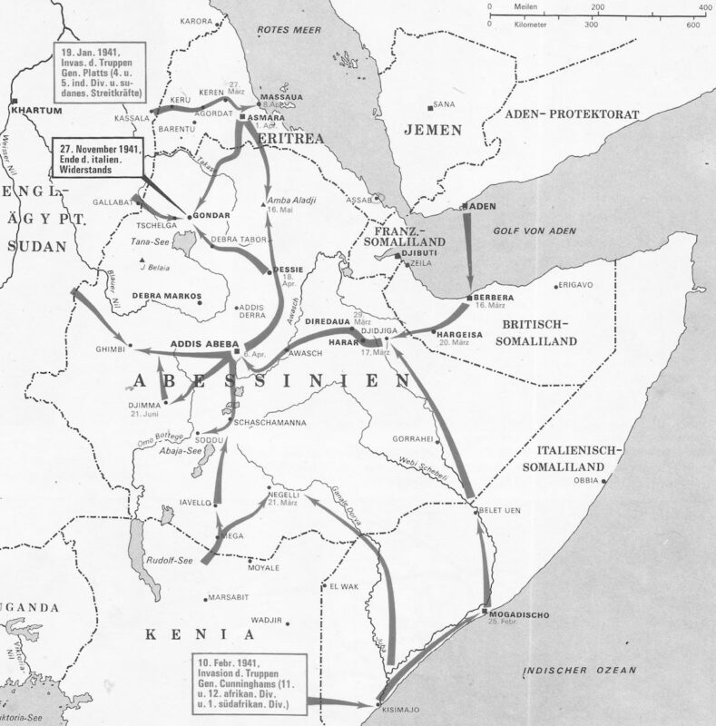 East African Campaign 1940-41 14 karte feldzug ostafrika