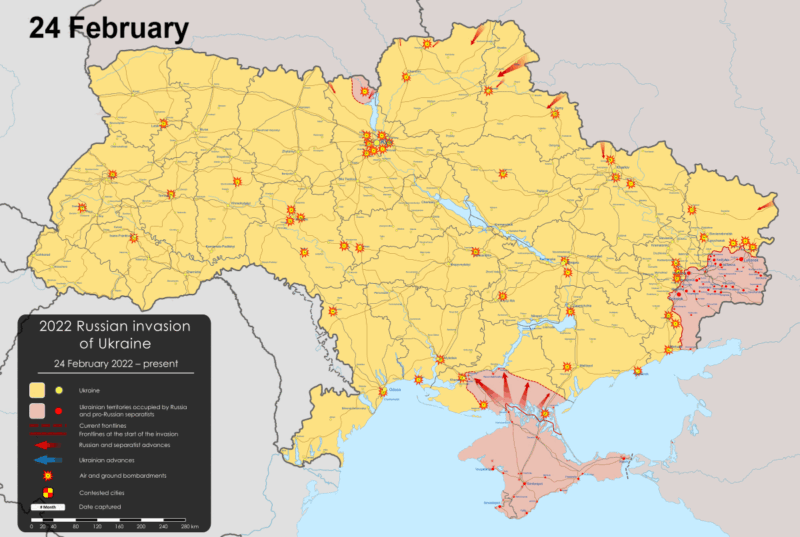 Four Years of Russia's War of Aggression Against Ukraine 5 2022 Russian Invasion of Ukraine animated