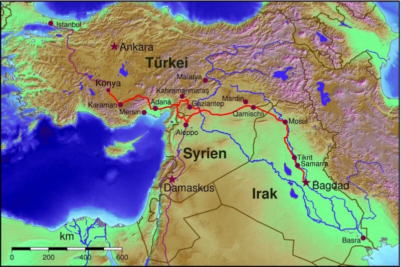 Baghdad Railway - the real cause of World War I ? 3 Bagdadbahn map