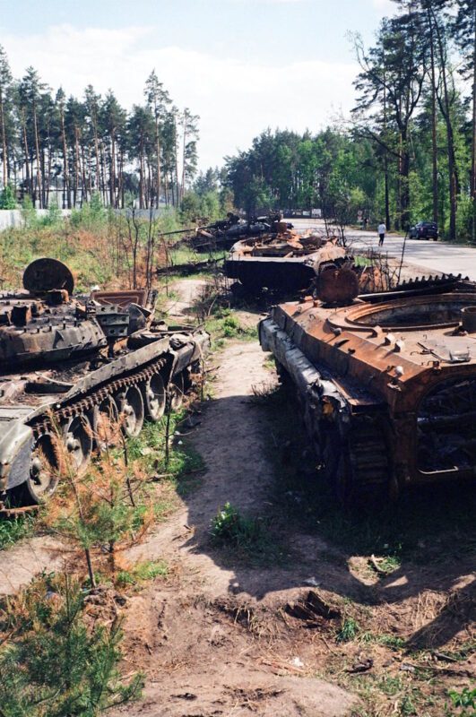 Four Years of Russia's War of Aggression Against Ukraine 8 destroyed russian tanks bucha pexels 12325210